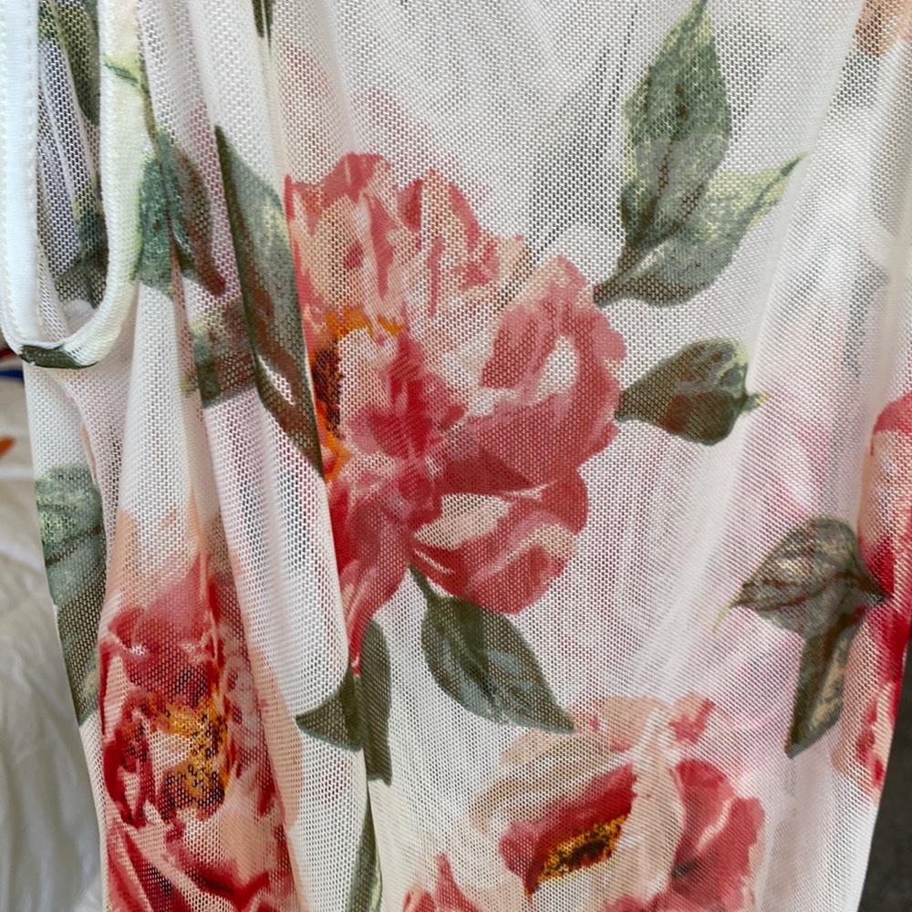 Womens Mikey & Joey Sleeveless Mesh Bodysuit  Floral Size Small new no tags